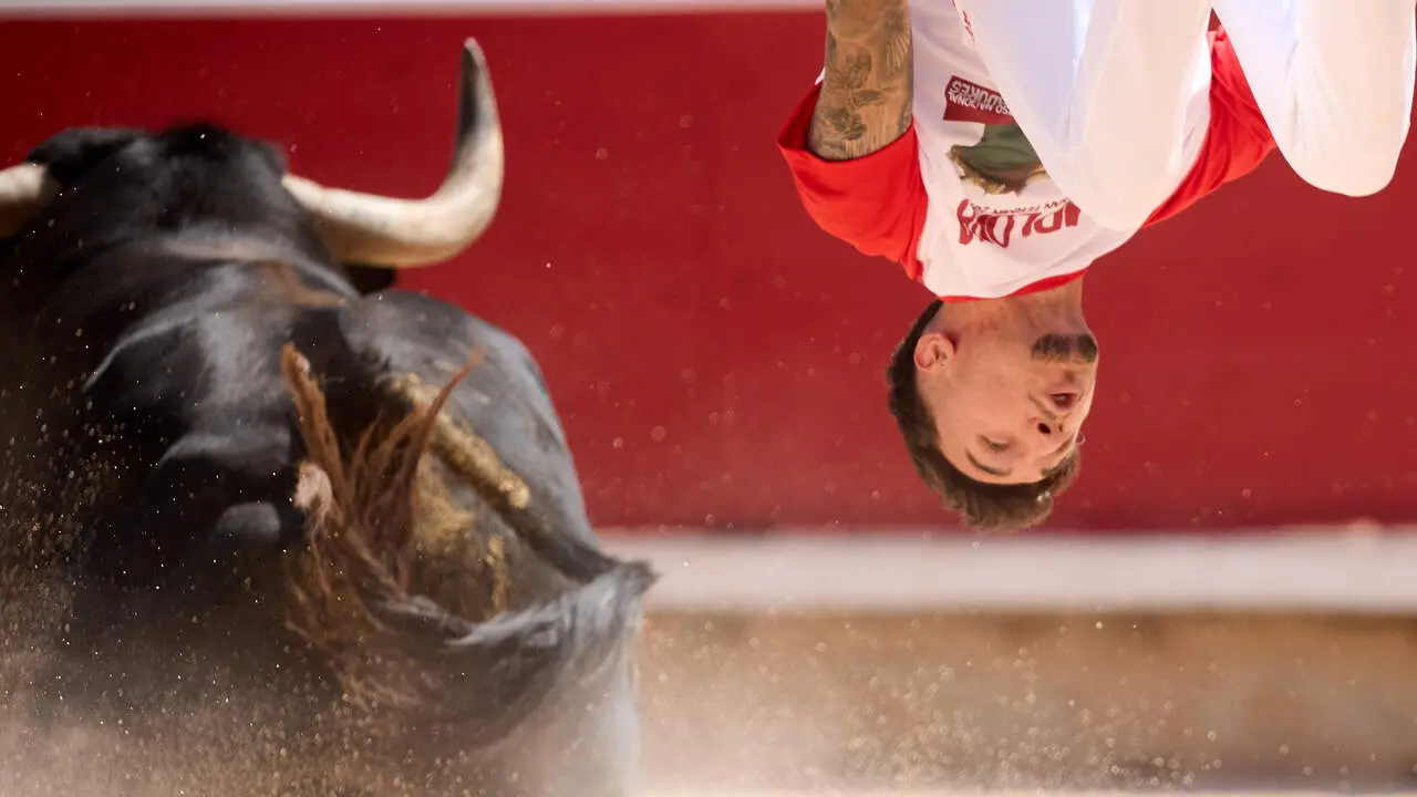 Concurso Nacional de Recortadores en la Plaza de Toros de Pamplona durante las fiestas de San Ferm&iacute;n 2026. I&Ntilde;IGO ALZUGARAY