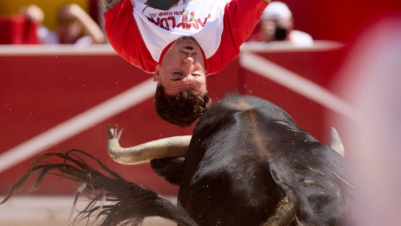 Concurso Nacional de Recortadores en la Plaza de Toros de Pamplona durante las fiestas de San Ferm&iacute;n 2026. I&Ntilde;IGO ALZUGARAY