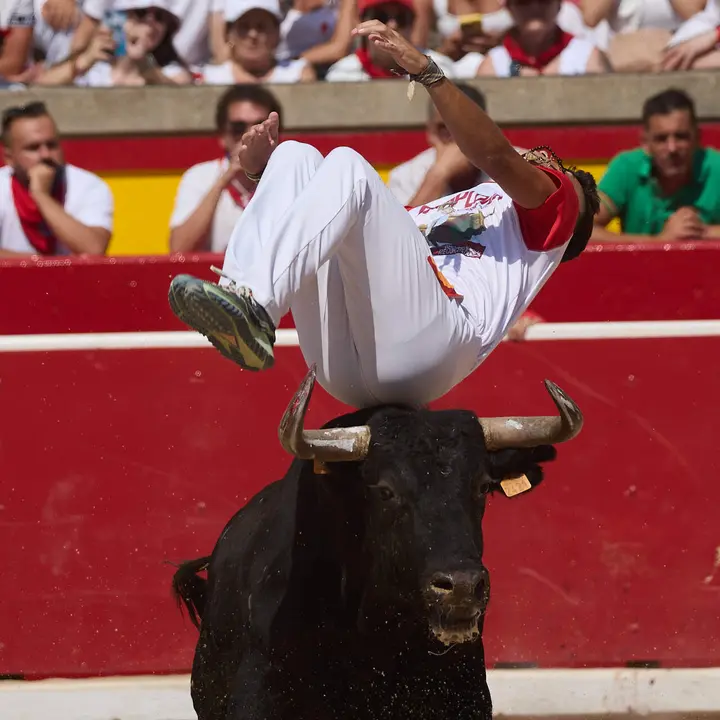 Concurso Nacional de Recortadores en la Plaza de Toros de Pamplona durante las fiestas de San Ferm&iacute;n 2026. I&Ntilde;IGO ALZUGARAY