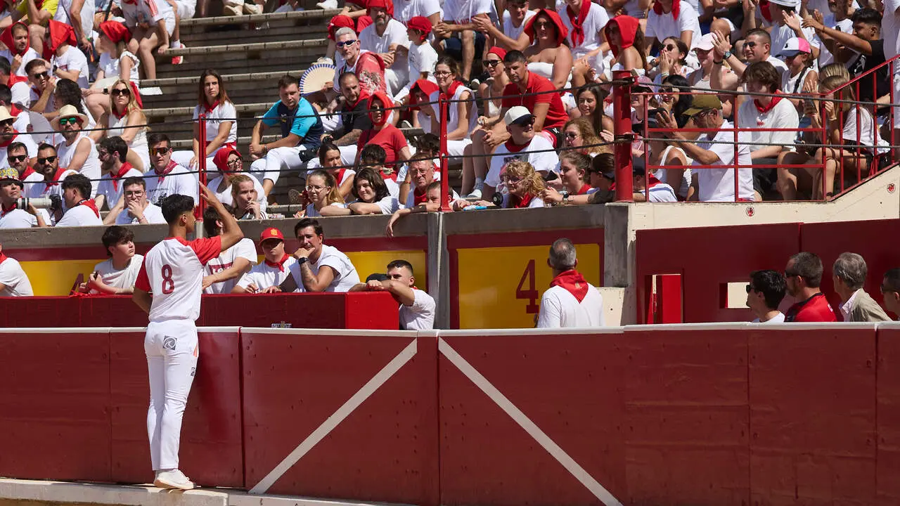 Concurso Nacional de Recortadores en la Plaza de Toros de Pamplona durante las fiestas de San Ferm&iacute;n 2026. I&Ntilde;IGO ALZUGARAY