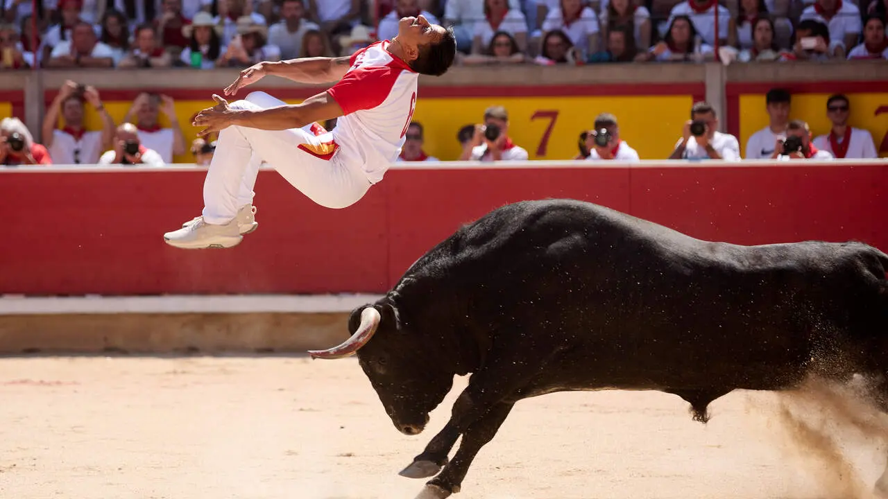 Concurso Nacional de Recortadores en la Plaza de Toros de Pamplona durante las fiestas de San Ferm&iacute;n 2026. I&Ntilde;IGO ALZUGARAY