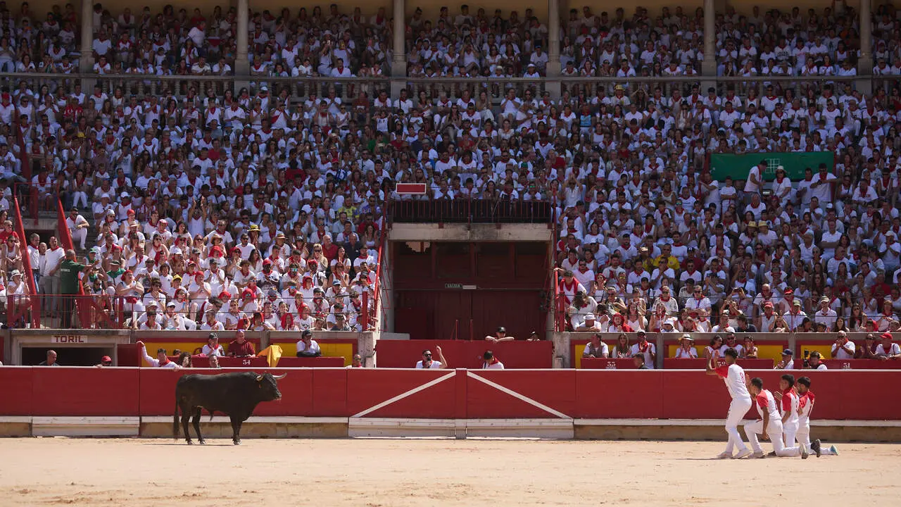Concurso Nacional de Recortadores en la Plaza de Toros de Pamplona durante las fiestas de San Ferm&iacute;n 2026. I&Ntilde;IGO ALZUGARAY