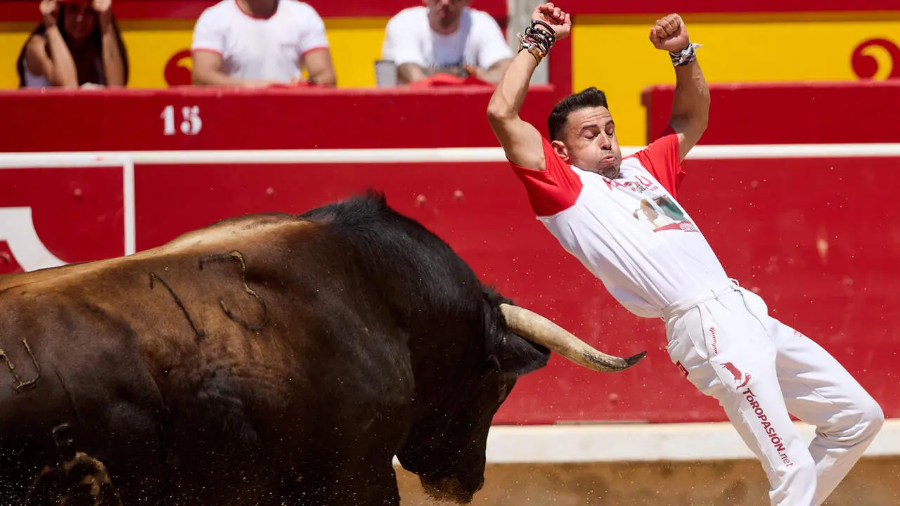Concurso Nacional de Recortadores en la Plaza de Toros de Pamplona durante las fiestas de San Ferm&iacute;n 2026. I&Ntilde;IGO ALZUGARAY