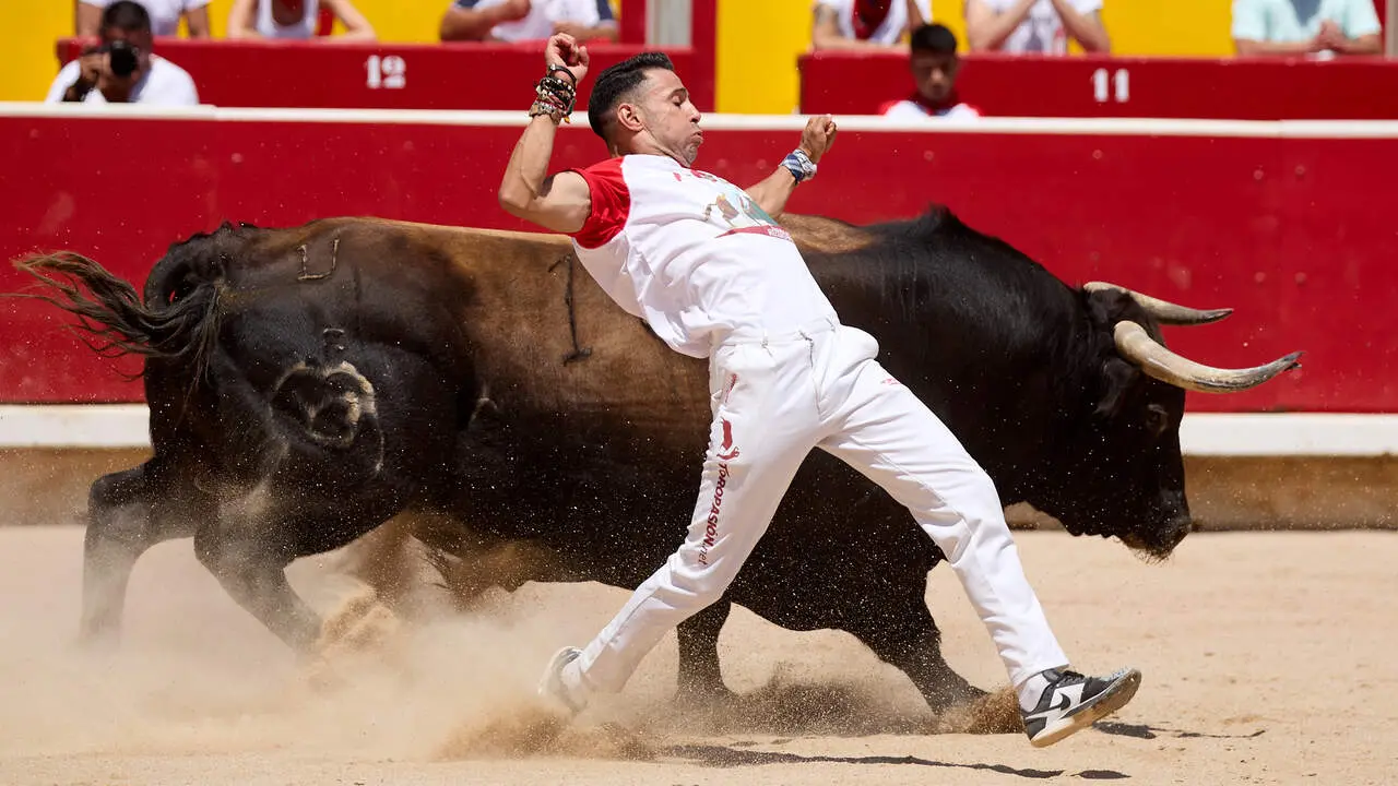 Concurso Nacional de Recortadores en la Plaza de Toros de Pamplona durante las fiestas de San Ferm&iacute;n 2026. I&Ntilde;IGO ALZUGARAY