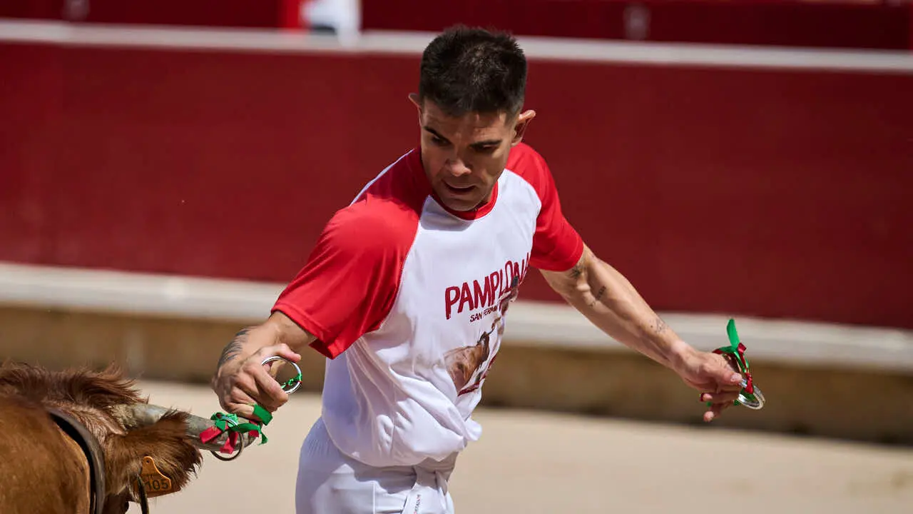 Concurso de anillas enla Plaza de Toros de Pamplona durante San Ferm&iacute;n 2026. PABLO LASAOSA
