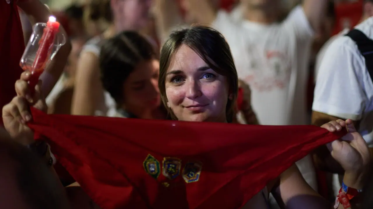 Pobre de m&iacute; en la Plaza del Ayuntamiento de Pamplona con el que finalizan los nueve d&iacute;as de las Fiestas de San Ferm&iacute;n 2026. I&Ntilde;IGO ALZUGARAY