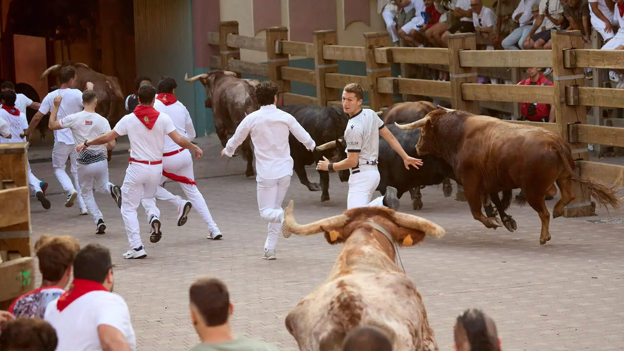 Primer encierro de las Fiestas de Tudela 2026. I&Ntilde;IGO ALZUGARAY