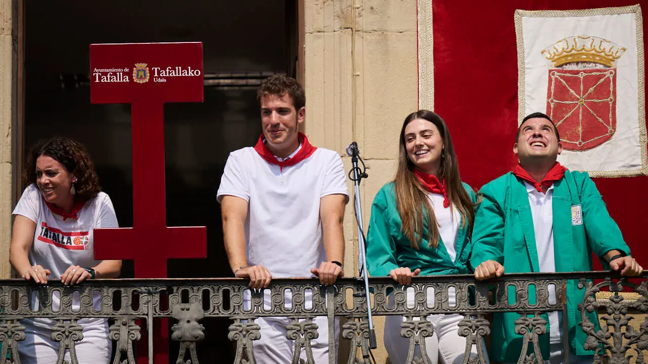 Tafalla da comienzo a sus fiestas 2026 con el Chupinazo. PABLO LASAOSA