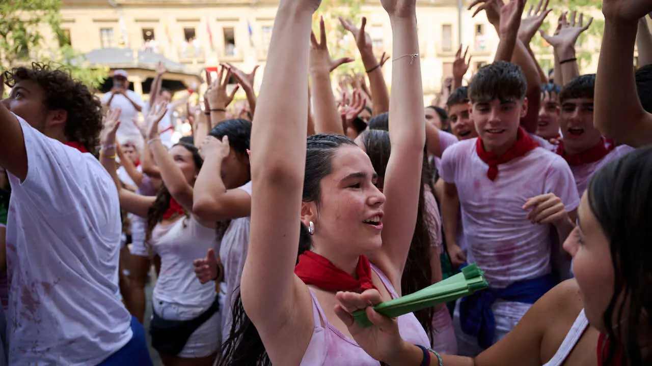 Tafalla da comienzo a sus fiestas 2026 con el Chupinazo. PABLO LASAOSA