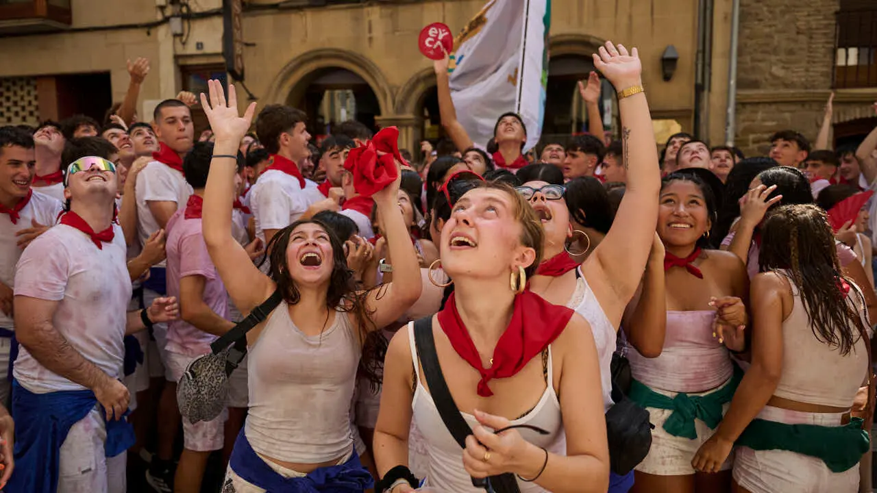 Tafalla da comienzo a sus fiestas 2026 con el Chupinazo. PABLO LASAOSA
