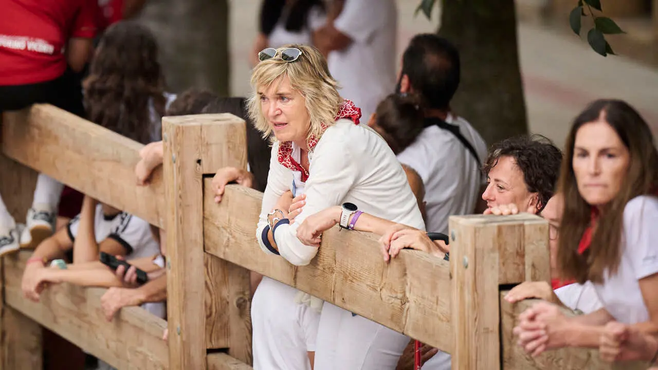 Primer encierro de las fiestas de Tafalla 2026 con toros de Valdell&aacute;n. PABLO LASAOSA