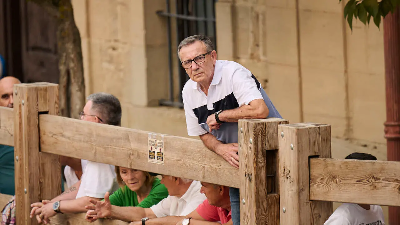 Primer encierro de las fiestas de Tafalla 2026 con toros de Valdell&aacute;n. PABLO LASAOSA