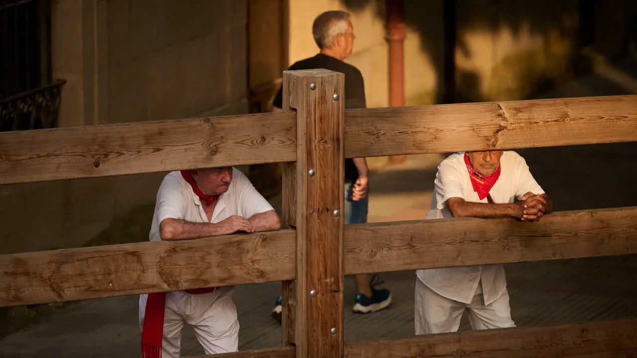 Segundo encierro de Tafalla 2026 con toros de Sobral. PABLO LASAOSA