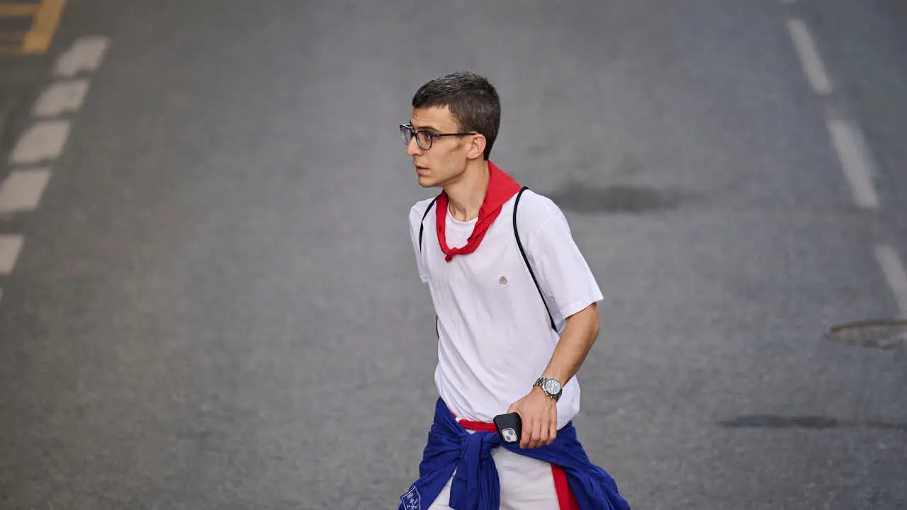 Segundo encierro de Tafalla 2026 con toros de Sobral. PABLO LASAOSA