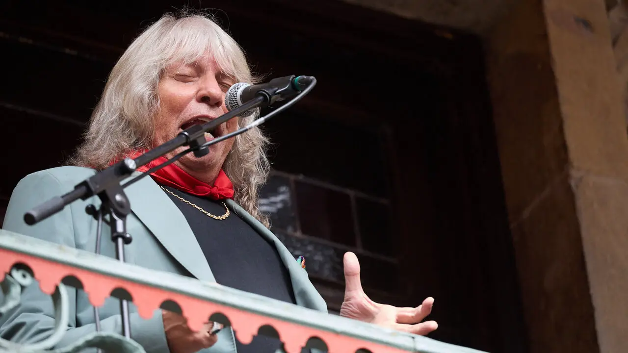 Actuaci&oacute;n de Jos&eacute; Merc&eacute; en el Balc&oacute;n del Ayuntamiento de Pamplona dentro de la XIII edici&oacute;n del Flamenco On Fire. I&Ntilde;IGO ALZUGARAY