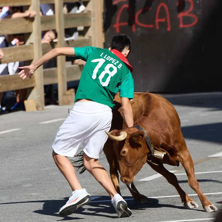 Suelta de vaquillas en las Fiestas de Berriozar 2026. I&Ntilde;IGO ALZUGARAY