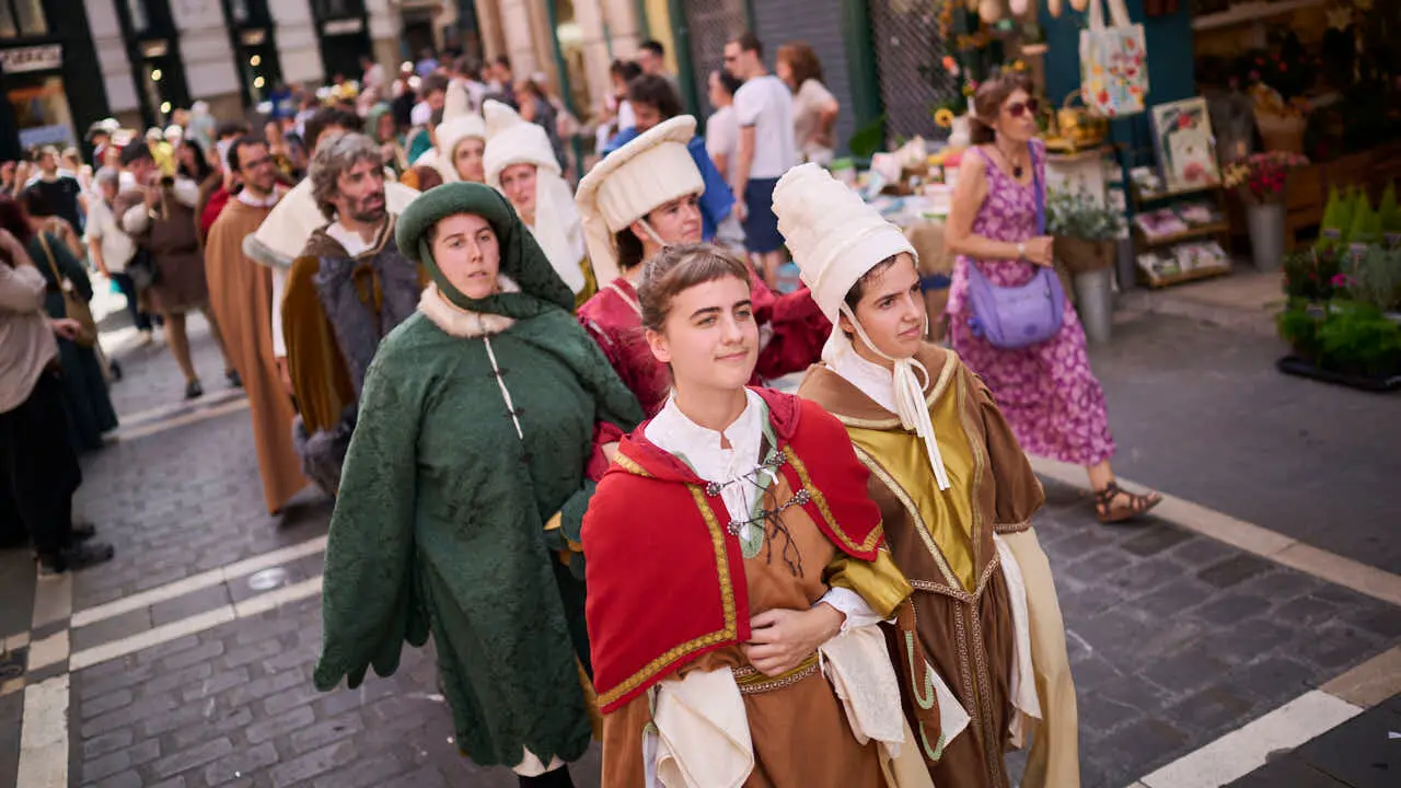 Gran Feria Medieval en las calles del Casco Antiguo de Pamplona. PABLO LASAOSA
