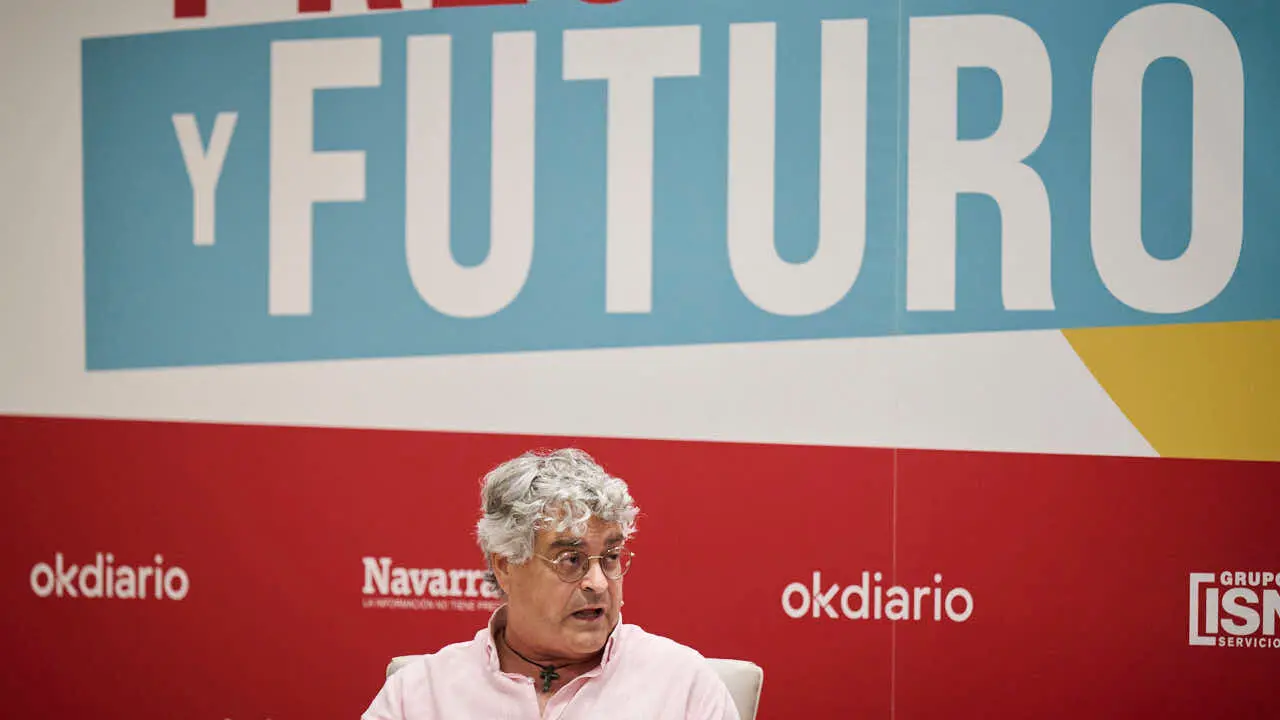 El presidente de VOX Jos&eacute; Mar&iacute;a Garc&iacute;a Elorz participa en el evento 'Navarra Presente y Futuro' en el Hotel 3 Reyes de Pamplona. PABLO LASAOSA