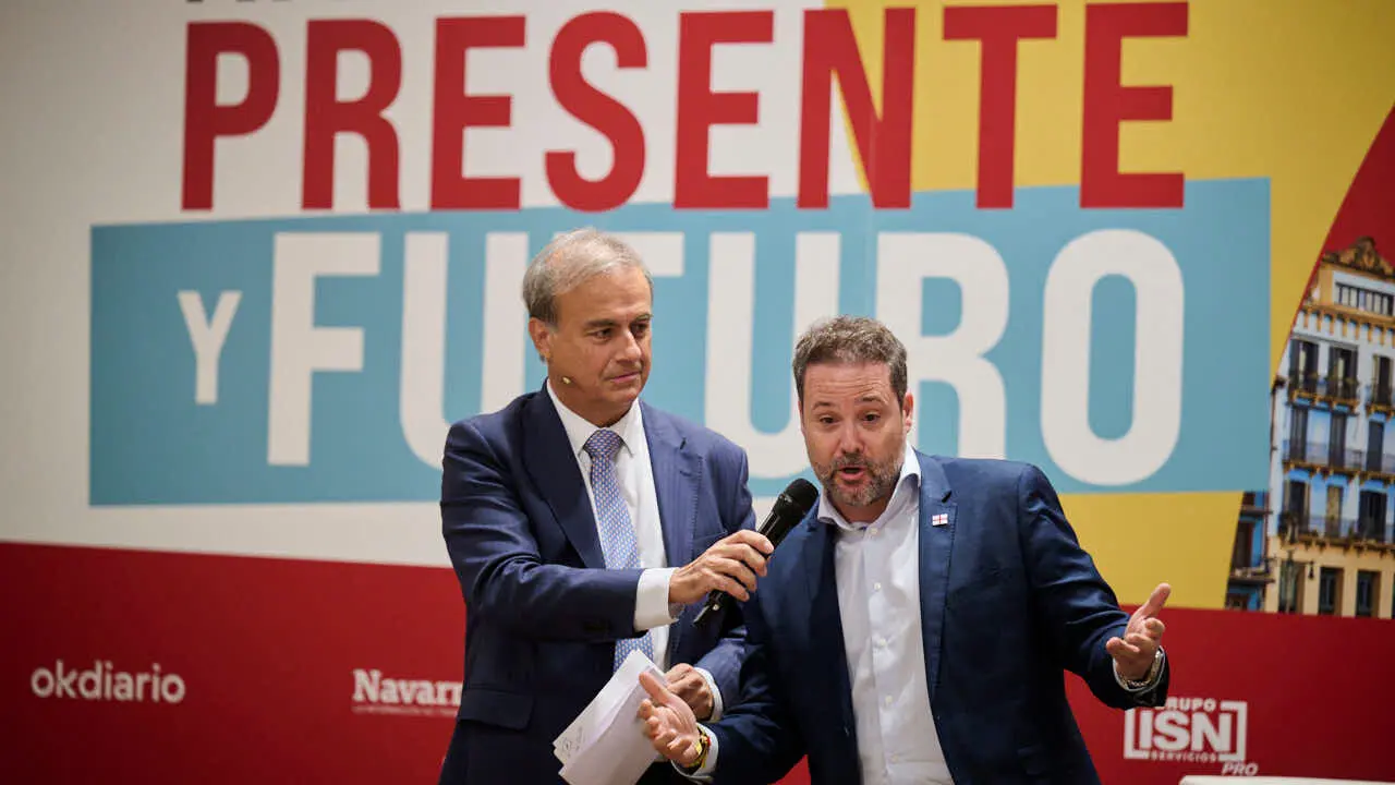 Alejandro Toquero, Alcalde de Tudela, participa en el evento 'Navarra Presente y Futuro' en el Hotel 3 Reyes de Pamplona. PABLO LASAOSA