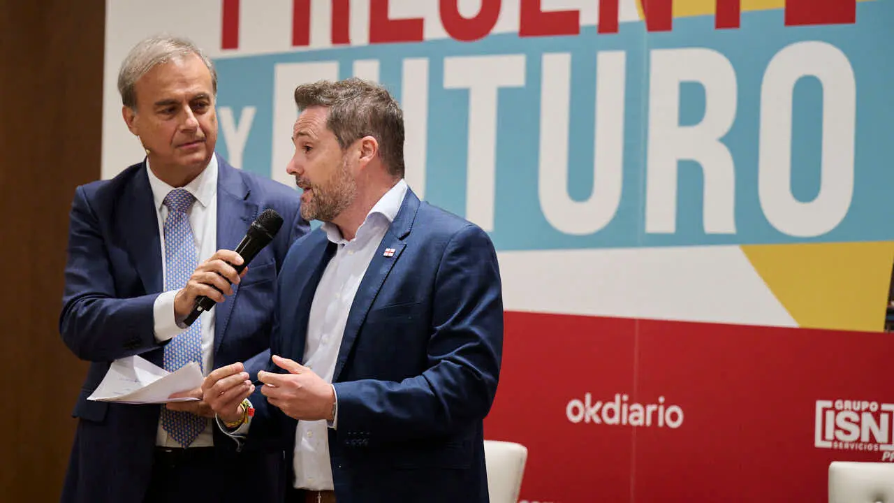 Alejandro Toquero, Alcalde de Tudela, participa en el evento 'Navarra Presente y Futuro' en el Hotel 3 Reyes de Pamplona. PABLO LASAOSA