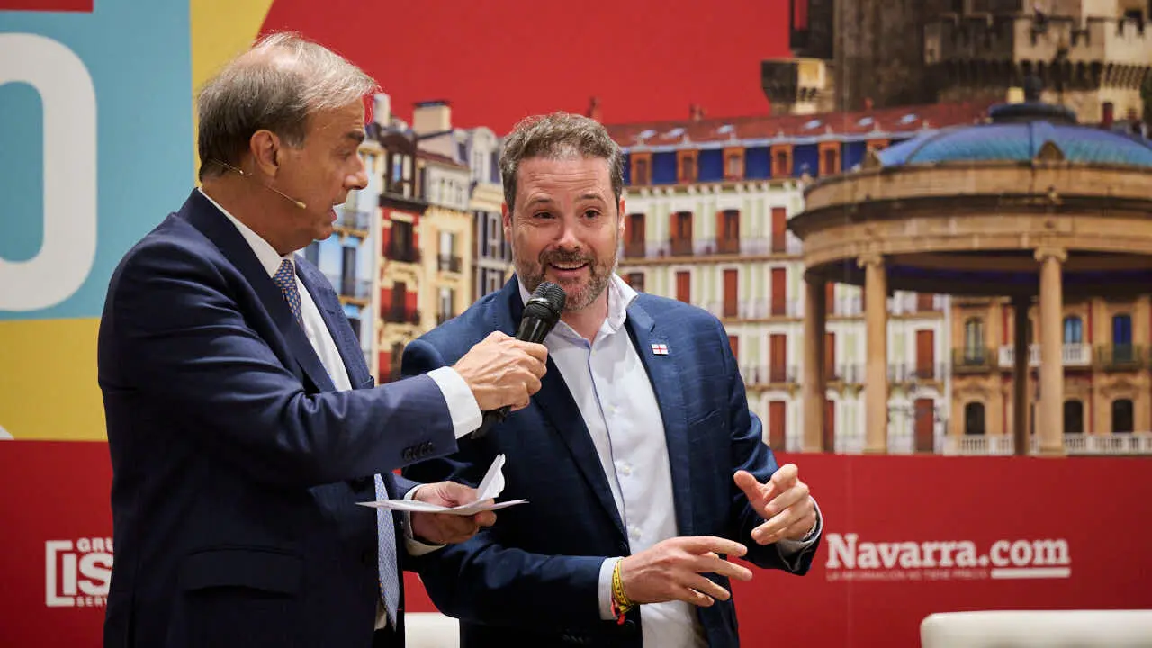 Alejandro Toquero, Alcalde de Tudela, participa en el evento 'Navarra Presente y Futuro' en el Hotel 3 Reyes de Pamplona. PABLO LASAOSA