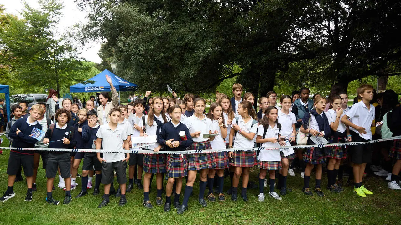 Jornada de puertas abiertas para escolares de la Polic&iacute;a Nacional en la Ciudadela de Pamplona. I&Ntilde;IGO ALZUGARAY