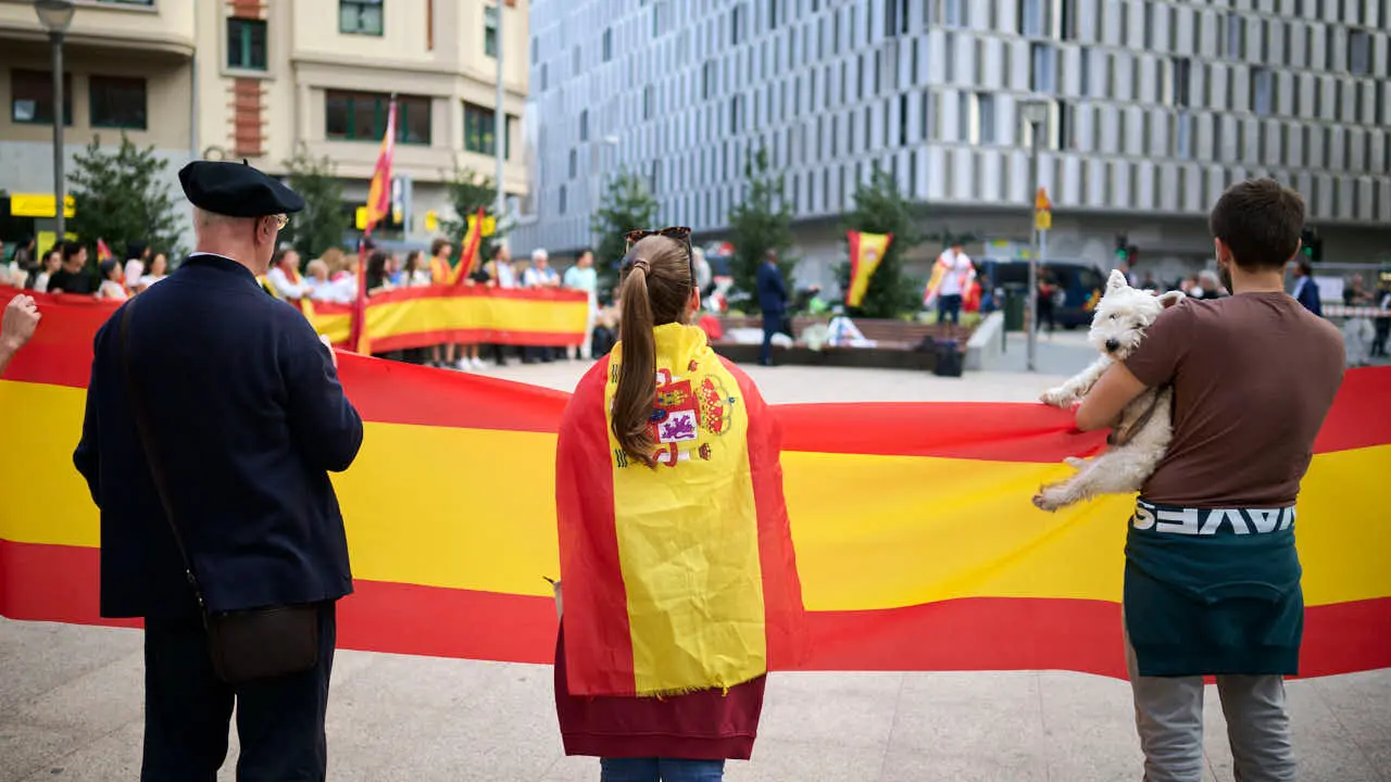Concentraci&oacute;n convocada por Hispanos por Espa&ntilde;a, con motivo del D&iacute;a de la Hispanidad, para la "celebraci&oacute;n y agradecimiento a Espa&ntilde;a por una historia, una lengua y una cultura compartidas'. PABLO LASAOSA