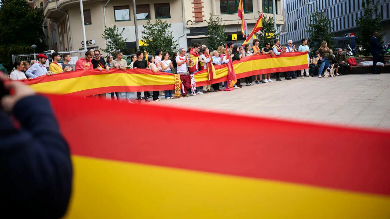 Concentraci&oacute;n convocada por Hispanos por Espa&ntilde;a, con motivo del D&iacute;a de la Hispanidad, para la "celebraci&oacute;n y agradecimiento a Espa&ntilde;a por una historia, una lengua y una cultura compartidas'. PABLO LASAOSA