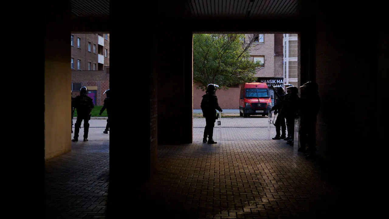 Vito Quiles visita Pamplona en su gira con disturbios por las calles de Pamplona. PABLO LASAOSA