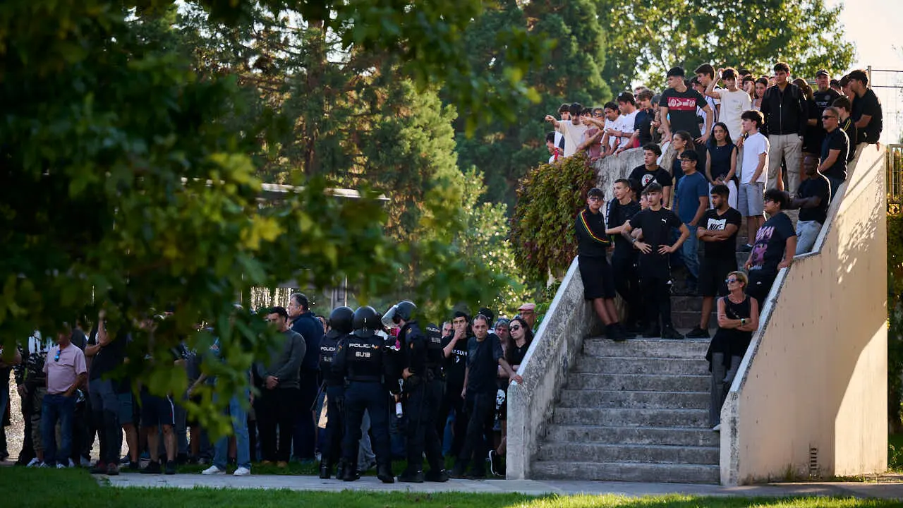 Vito Quiles visita Pamplona en su gira con disturbios por las calles de Pamplona. PABLO LASAOSA