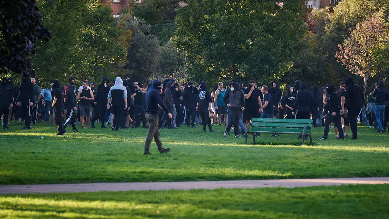 Vito Quiles visita Pamplona en su gira con disturbios por las calles de Pamplona. PABLO LASAOSA