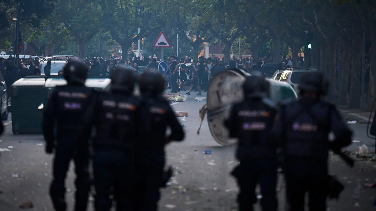 Vito Quiles visita Pamplona en su gira con disturbios por las calles de Pamplona. PABLO LASAOSA