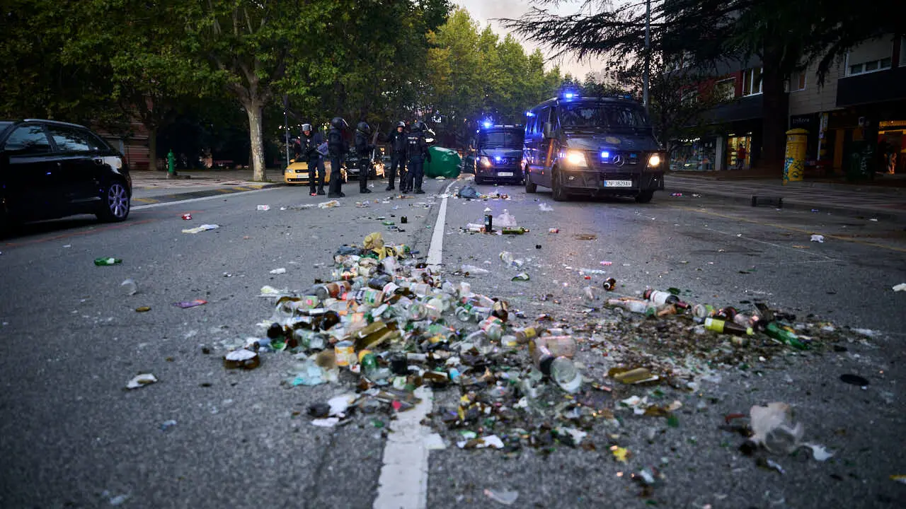 Vito Quiles visita Pamplona en su gira con disturbios por las calles de Pamplona. PABLO LASAOSA