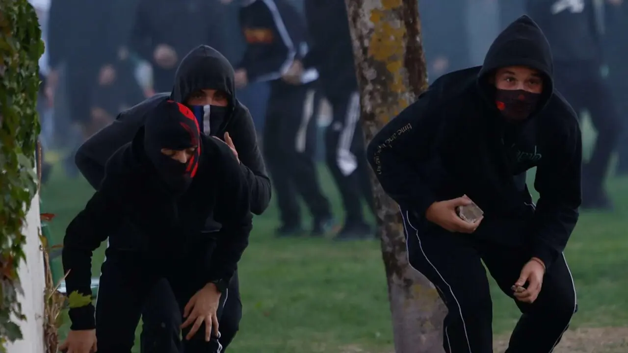Vito Quiles visita Pamplona en su gira con disturbios por las calles de Pamplona. EFE