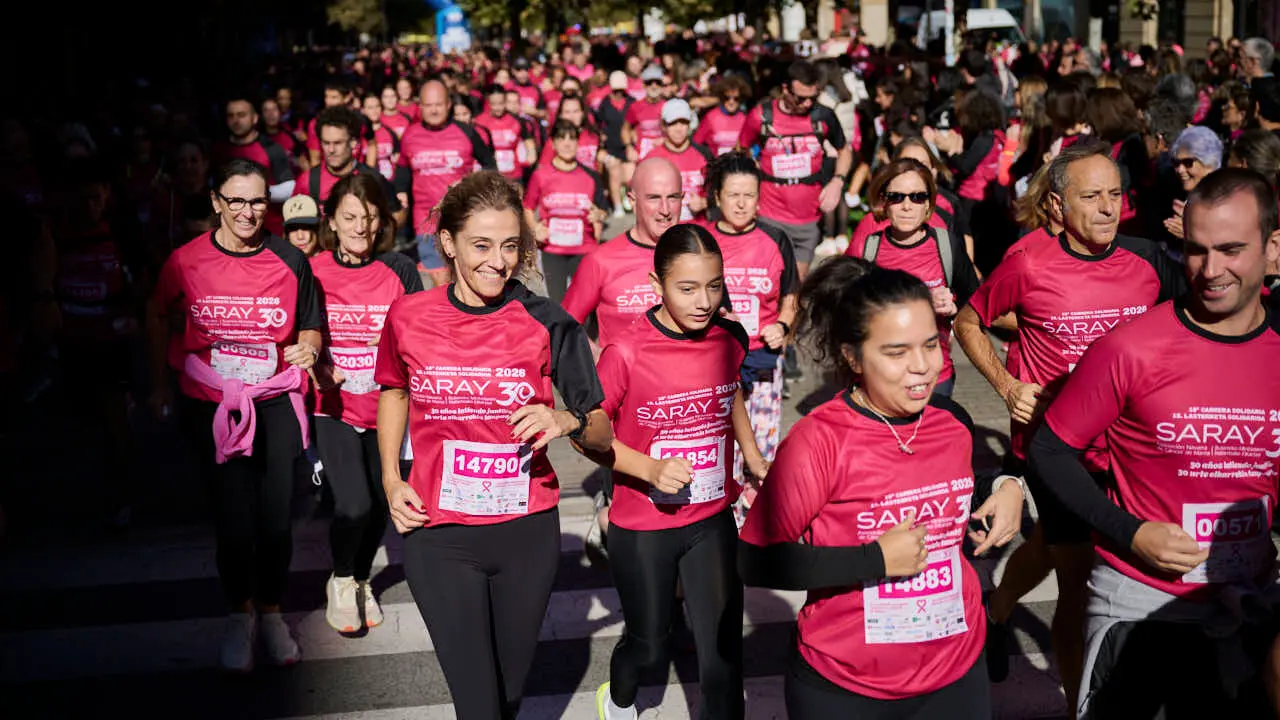 XV Carrera solidaria contra el c&aacute;ncer de mama organizada por Saray. PABLO LASAOSA