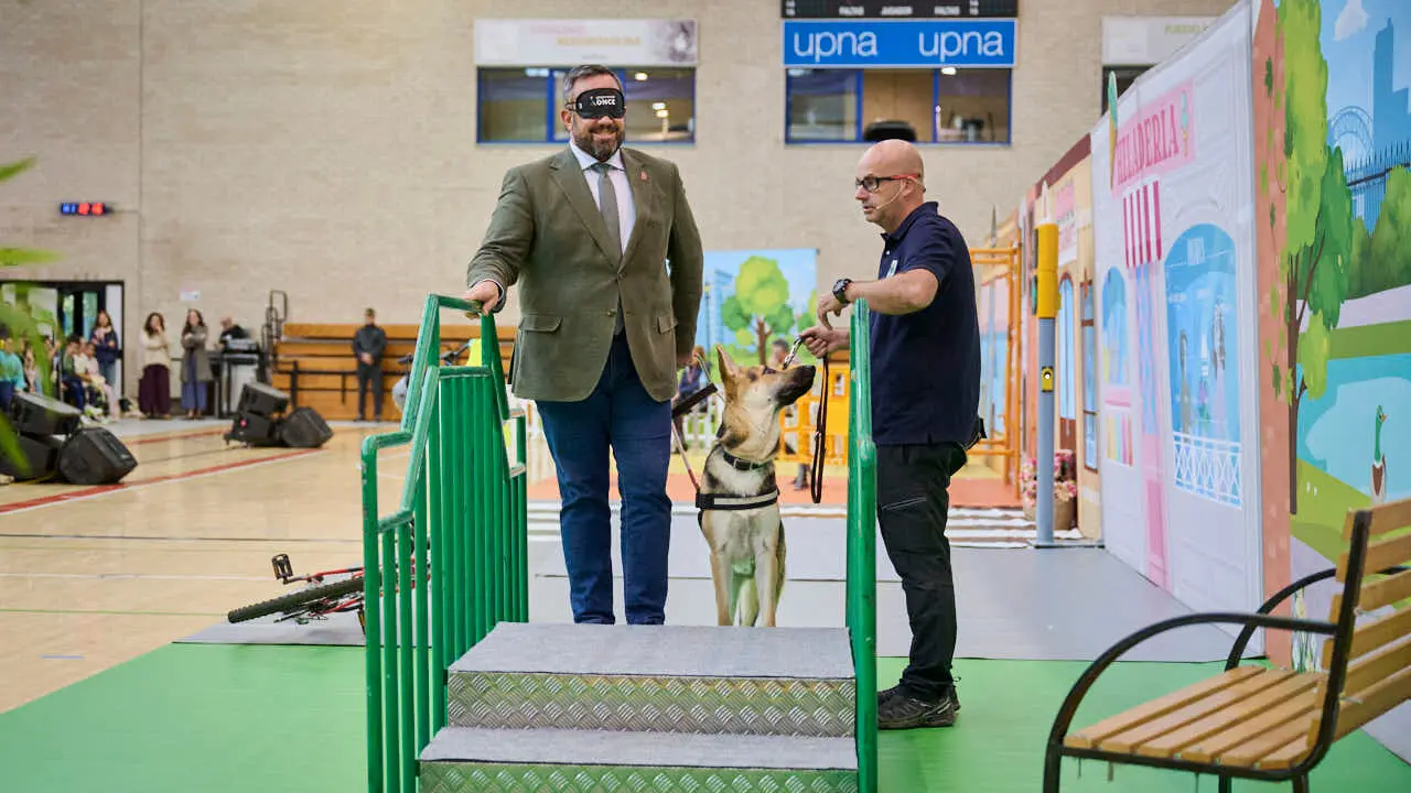 Exhibici&oacute;n de un nuevo modelo de perros gu&iacute;a en Navarra que organiza la Fundaci&oacute;n ONCE. PABLO LASAOSA