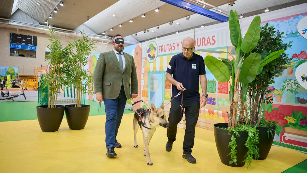 Exhibici&oacute;n de un nuevo modelo de perros gu&iacute;a en Navarra que organiza la Fundaci&oacute;n ONCE. PABLO LASAOSA