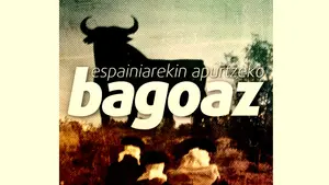 Encapuchados de la asociación Ernai derriban el toro de Osborne de Tudela