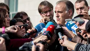 Declaraciones de Tebas a la prensa a la salida del Palacio de Justicia