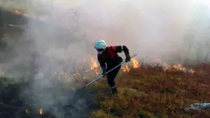 Los bomberos dan por controlado el incendio de Arantza que ha afectado a unas 130 hectáreas