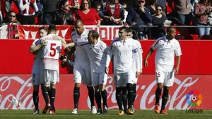 El Sevilla, mas efectivo que acertado, sigue fuerte en el Pizjuán