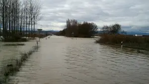 La punta de crecida del Ebro llega el domingo a Zaragoza con 1.300-1.400 m3/s