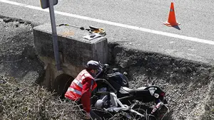 Imágenes del accidente ocurrido en Ardanaz en el que ha muerto un motorista de 26 años