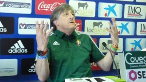 Rueda de prensa de Martín Monreal en Tajonar, antes de jugar en Girona