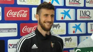 Rueda de prensa de Oier Sanjurjo en Tajonar, antes de recibir al Valladolid