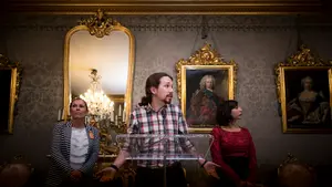 Pablo Iglesias mantiene los insultos a UPN y al Gobierno de Barcina en su visita a Pamplona