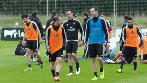 Partidillo de Osasuna en Tajonar, antes de jugar en Alcorcón