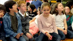 Las imágenes de los niños y niñas de los coros infantiles en el primer Encuentro Coral Infantil