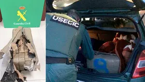 Dos detenidos por transportar en el maletero un fardo de 30 kilos de hachís y un machete en Olazagutía