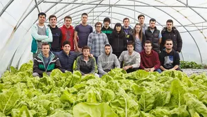 Estudiantes de la UPNA cultivan hortalizas para abastecer al comedor social París 365